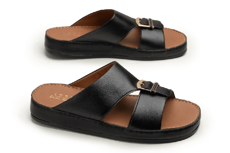 Men's slippers with a Velcro closure for easy on and offLOGO 7820 BKA