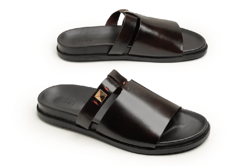 Men's slippers with a logo patch on the sideLOGO 7852 MRA