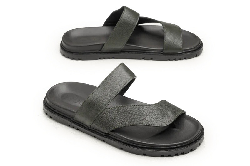 Men's slippers with a shock - absorbing midsoleLOGO 7858 GRA