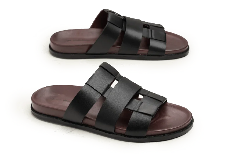 Men's slippers with a soft, flexible soleLOGO 7867 BKA