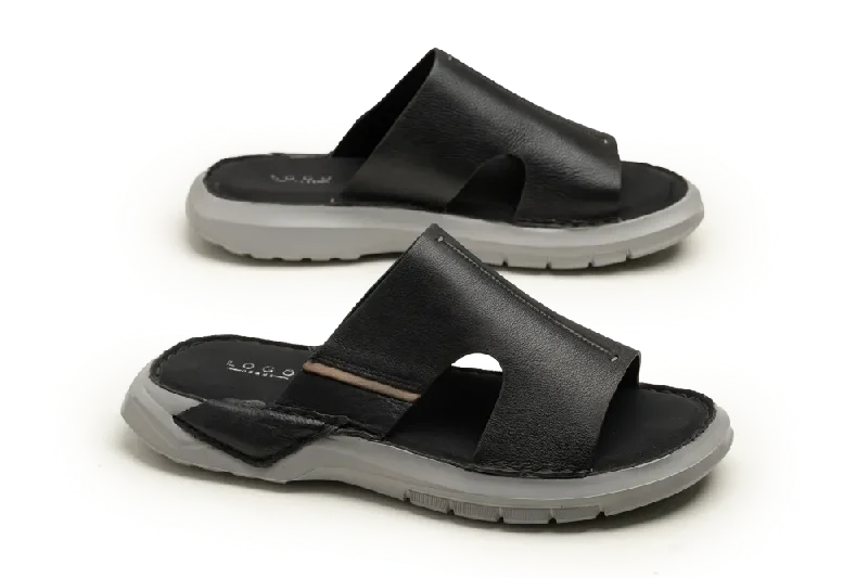 Men's slippers with a removable insole for cleaningLOGO 7918 BKA