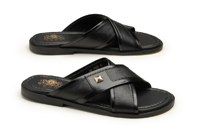 Men's slippers with a pointed toe for a stylish appearanceLOGO 7927 BKA