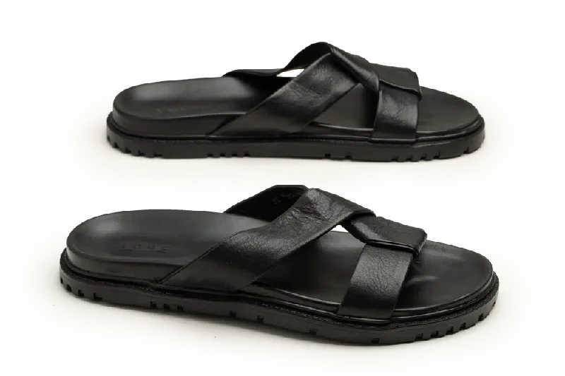 Slipper - boot style men's slippers for cold feetLOGO 7931 BKA