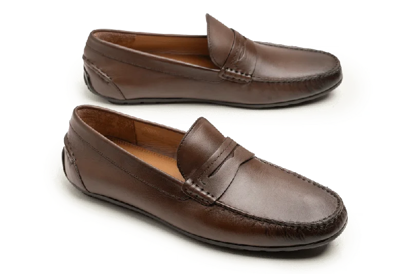 Men's casual shoes with a flexible rubber outsoleLOGO 9266 BROWN