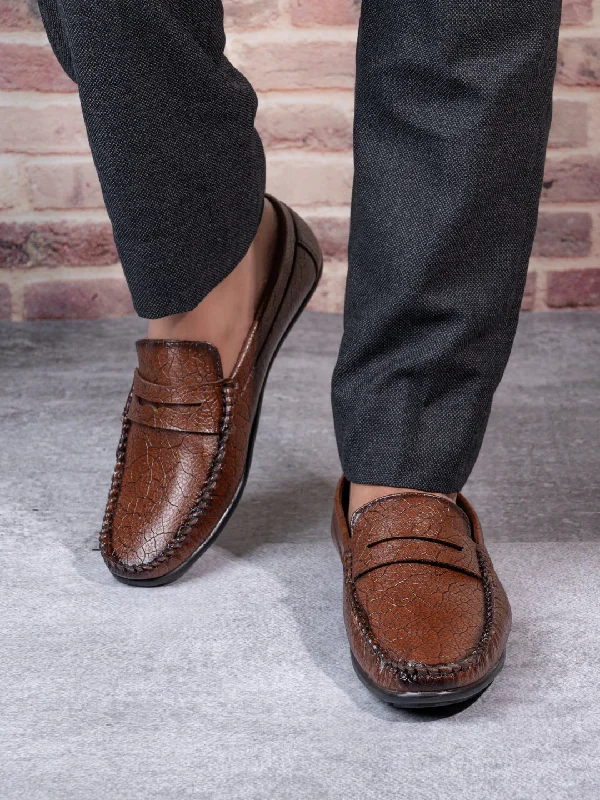 Men's casual shoes with a soft insole for cushioningAlberto Torresi Synthetic Tan Loafers For Men