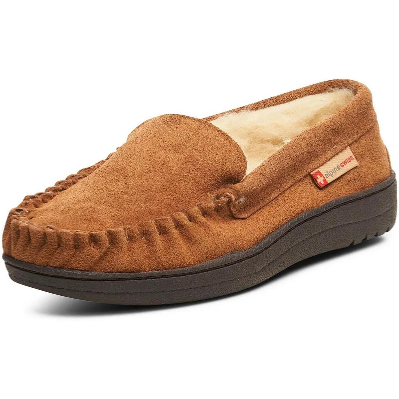 Leather men's slippers with a mule styleAlpine Swiss Mens Yukon Suede Shearling Moccasin Slippers Leather men's slippers with a mule styleAlpine Swiss Mens Yukon Suede Shearling Moccasin Slippers