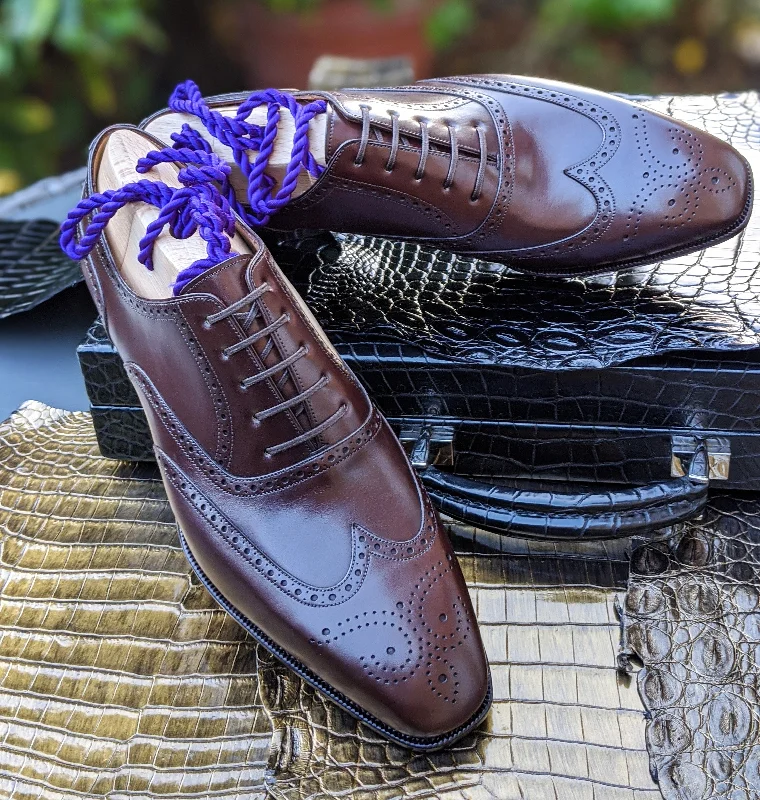 Men's Oxfords with a perforated leather strap for ventilationAscot William - Brown Calf Men's Oxfords with a perforated leather strap for ventilationAscot William - Brown Calf