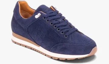 Men's casual shoes with a geometric patternBarker Seb Sneakers - Navy Suede
