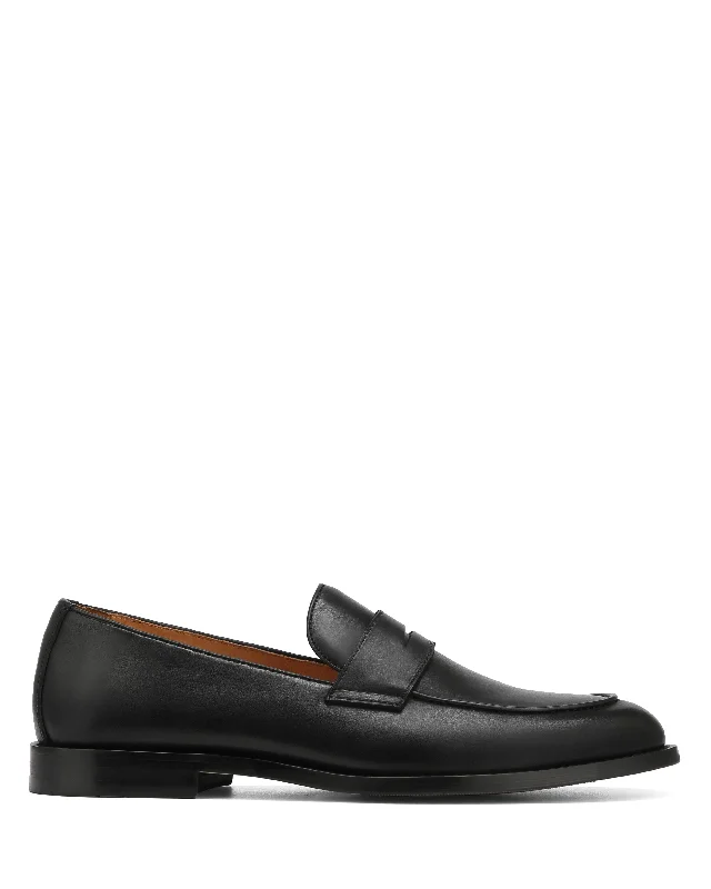 Men's loafers with a cushioned footbedBen Black Venice Leather