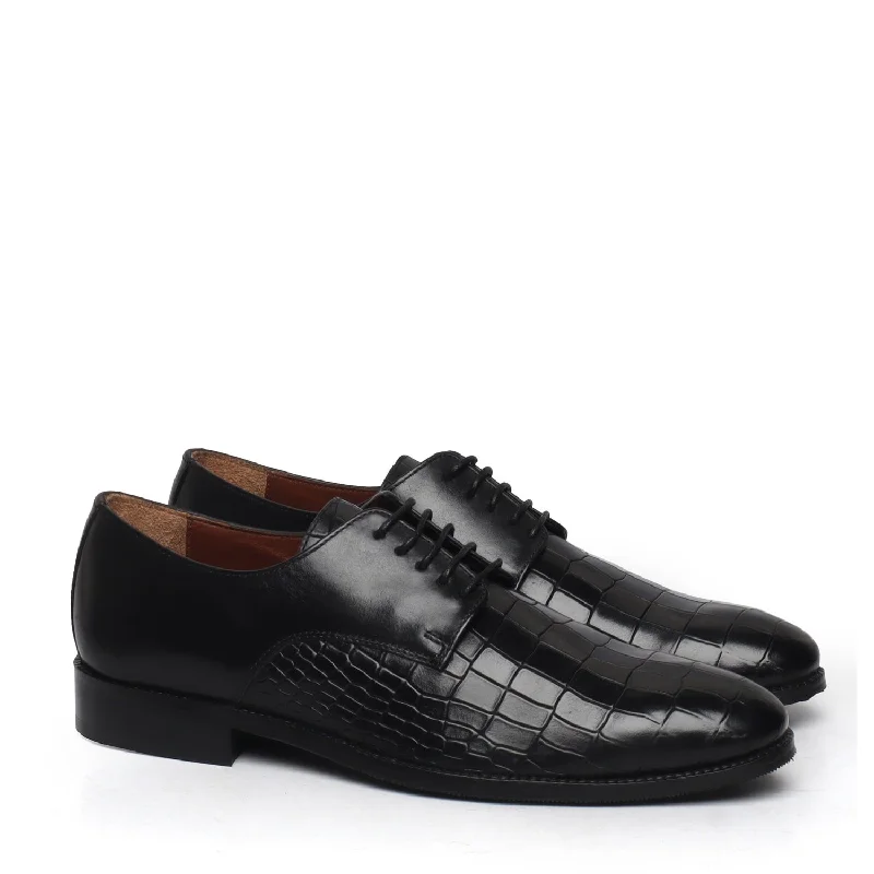 Men's Oxfords with a high - quality leather upperBlack Deep Cut Leather Lace-Up Shoes by Brune & Bareskin Men's Oxfords with a high - quality leather upperBlack Deep Cut Leather Lace-Up Shoes by Brune & Bareskin