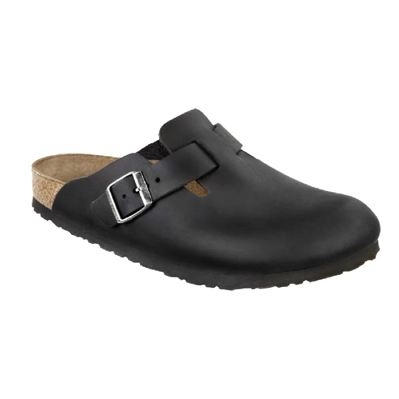 Canvas slip - on men's casual shoes for convenienceBoston Smooth Leather - Black