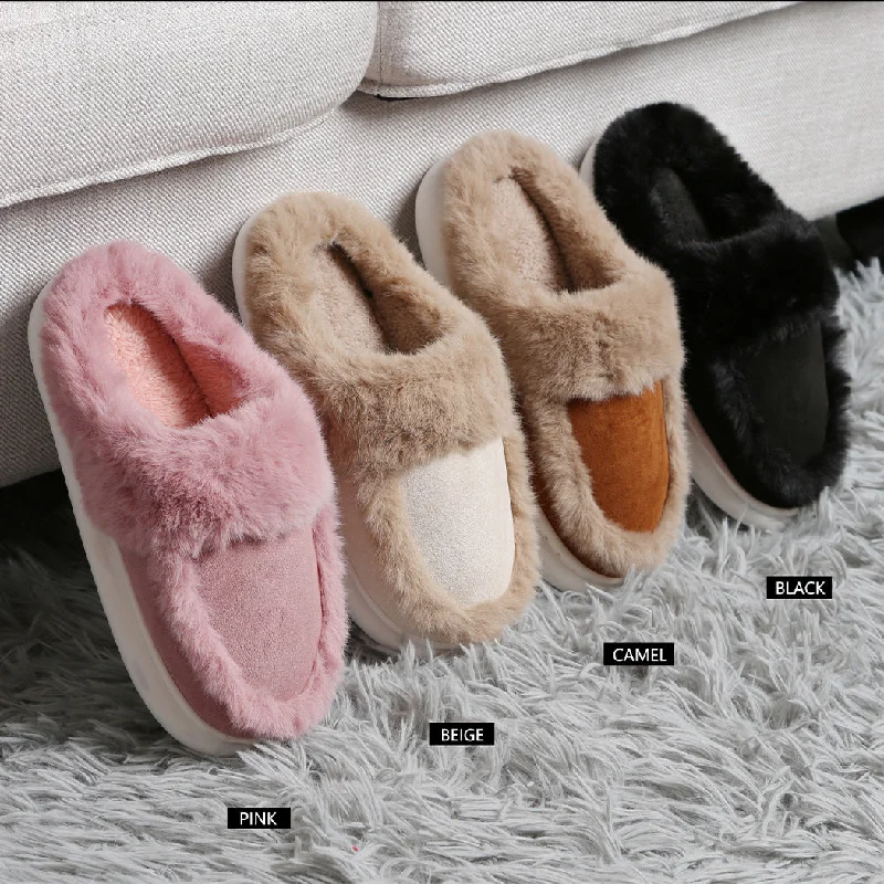 Men's slippers with a soft, flexible soleFaux Fur Suede Fuzzy Warm Slippers Pack of 6 Pairs Men's slippers with a soft, flexible soleFaux Fur Suede Fuzzy Warm Slippers Pack of 6 Pairs