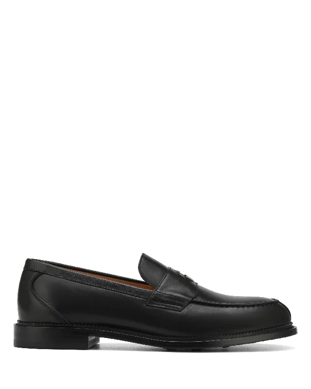 Men's loafers with a memory foam insoleBranch Double Black Cow Leather