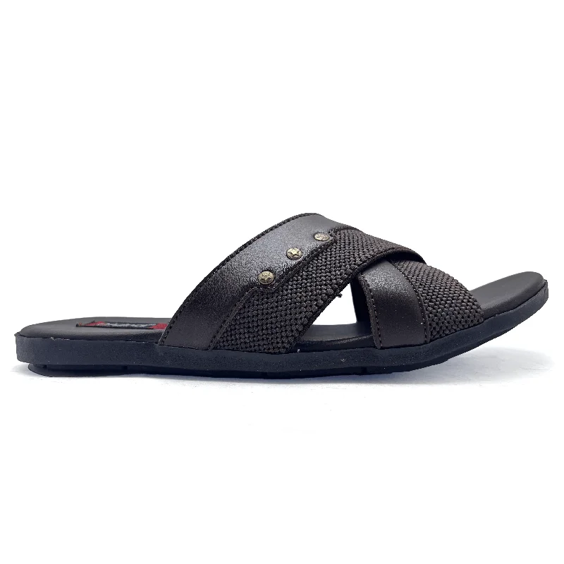 Men's plush slippers with a faux fur liningBrown Casual Slipper