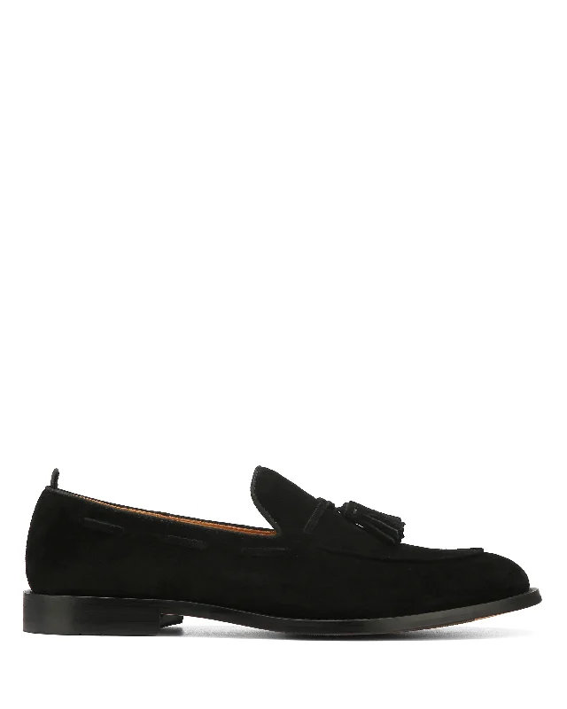 Men's loafers with a leather lining for comfortBruce Black Velour Suede