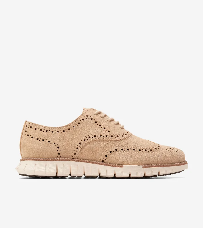 Men's Oxfords with a low - heeled design and a square toeMen's ZERØGRAND Remastered Unlined Wingtip Oxford Men's Oxfords with a low - heeled design and a square toeMen's ZERØGRAND Remastered Unlined Wingtip Oxford