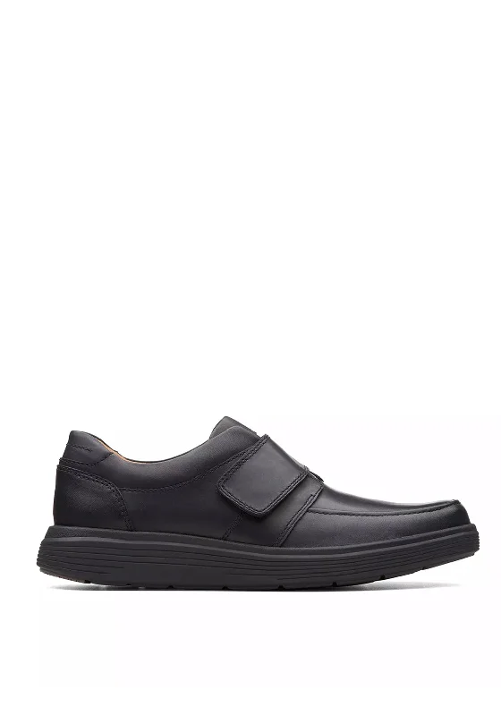 Men's casual shoes with a padded heel for comfortClarks Un Abode Velcro Strap Casual Shoes, Black Men's casual shoes with a padded heel for comfortClarks Un Abode Velcro Strap Casual Shoes, Black