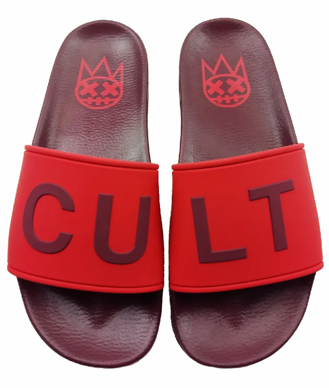 Men's slippers with a padded collar for comfortCULT SLIDE IN BEET RED