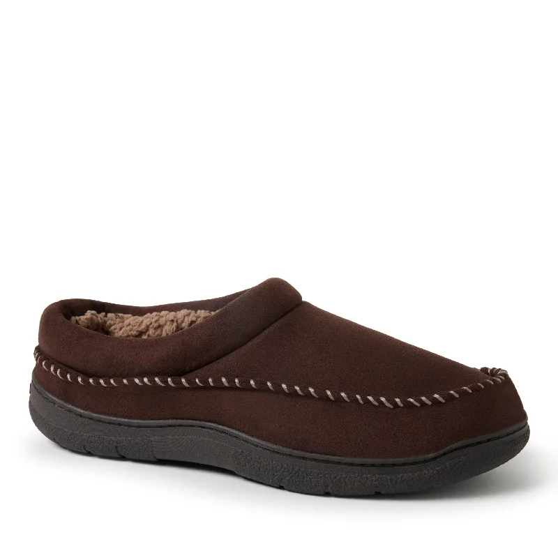 Men's slippers with a leather sole for a classic lookDearfoams Men's Thompson Microsuede Clog Men's slippers with a leather sole for a classic lookDearfoams Men's Thompson Microsuede Clog