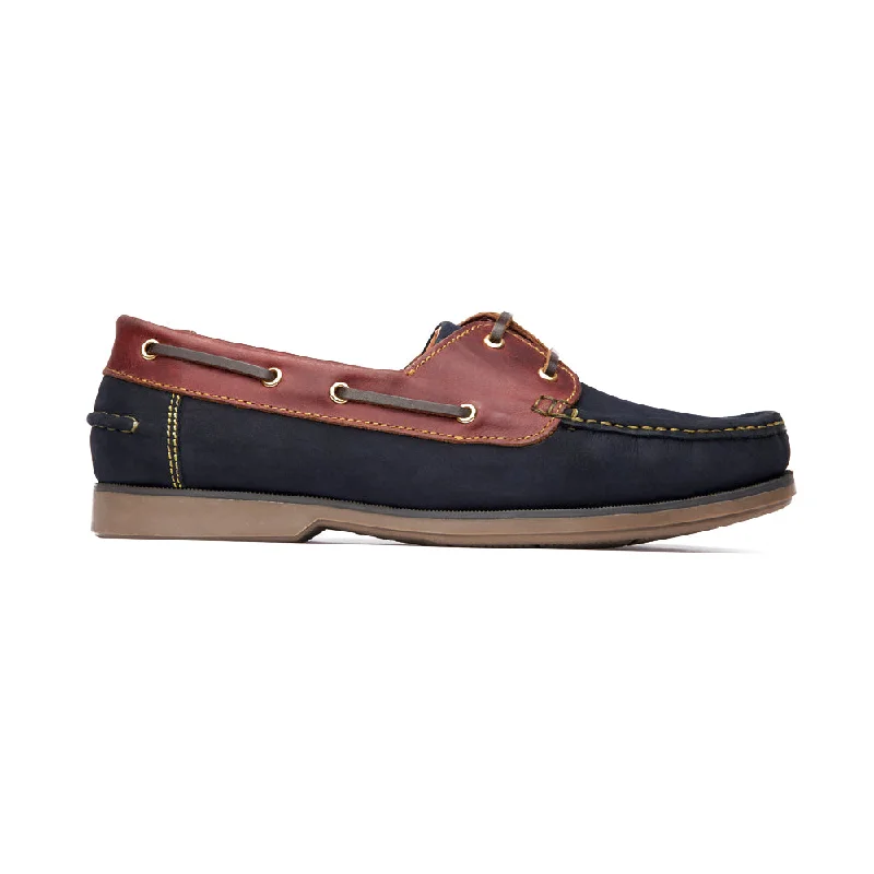 Men's casual shoes with a thick sole for added heightDeck Shoe - Navy/Brown