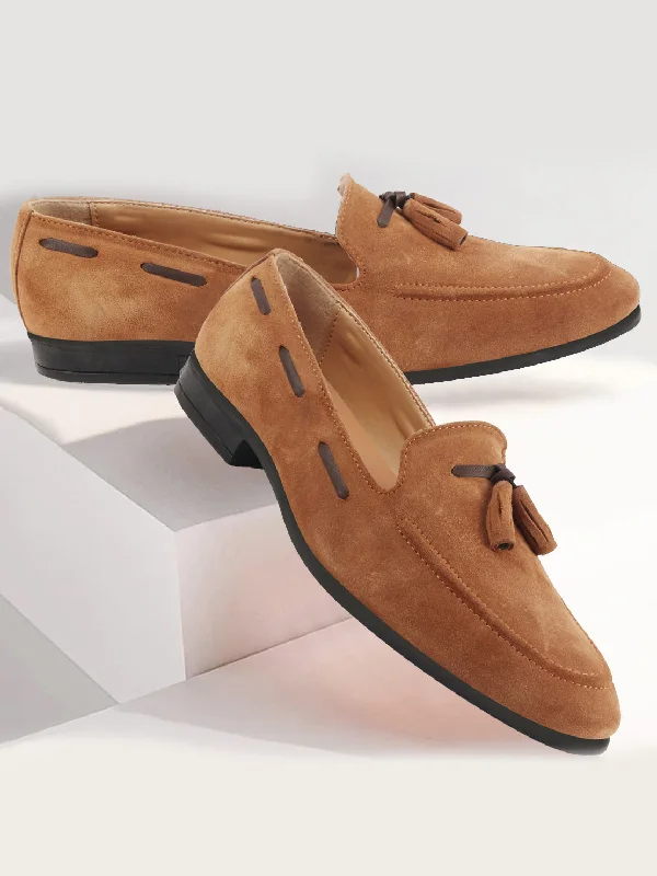 Canvas slip - on men's casual shoes for convenienceMen Tan Suede Leather Casual Tassel Loafer Shoes Canvas slip - on men's casual shoes for convenienceMen Tan Suede Leather Casual Tassel Loafer Shoes