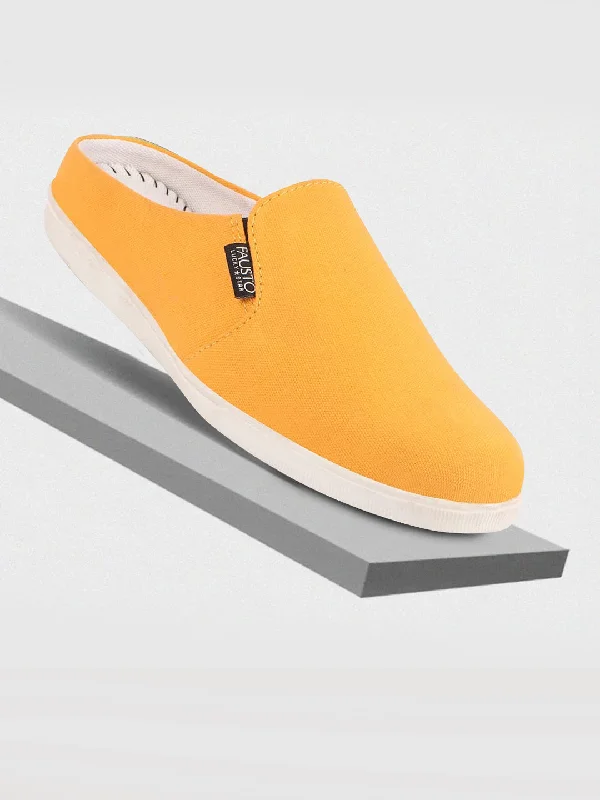 Loafers - style men's casual shoes for a relaxed vibeMen Yellow Casual Back Open Canvas Stylish Slip On Shoes Loafers - style men's casual shoes for a relaxed vibeMen Yellow Casual Back Open Canvas Stylish Slip On Shoes