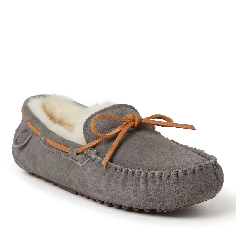 Men's slippers with a decorative pom - pom or tasselFireside By Dearfoams Men's Victor Genuine Shearling Moccasin with Tie Men's slippers with a decorative pom - pom or tasselFireside By Dearfoams Men's Victor Genuine Shearling Moccasin with Tie