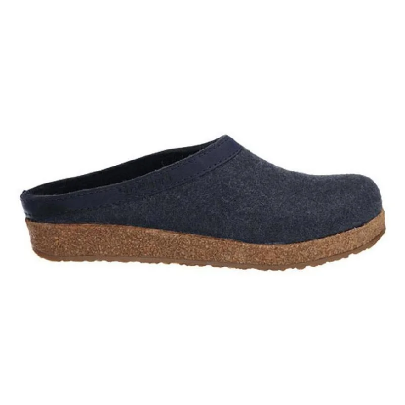 Men's slippers with a decorative pom - pom or tasselHaflinger Men's GZL44 Blue Felt Men's slippers with a decorative pom - pom or tasselHaflinger Men's GZL44 Blue Felt