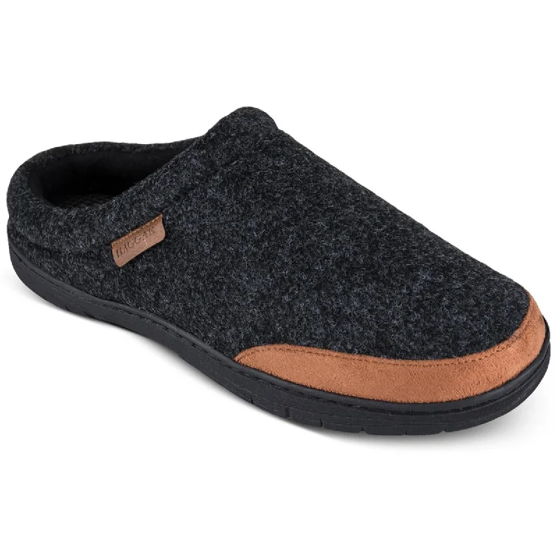 Leather men's slippers with a mule styleHaggar Mens Faux Trim Slip On Slide Slippers Leather men's slippers with a mule styleHaggar Mens Faux Trim Slip On Slide Slippers