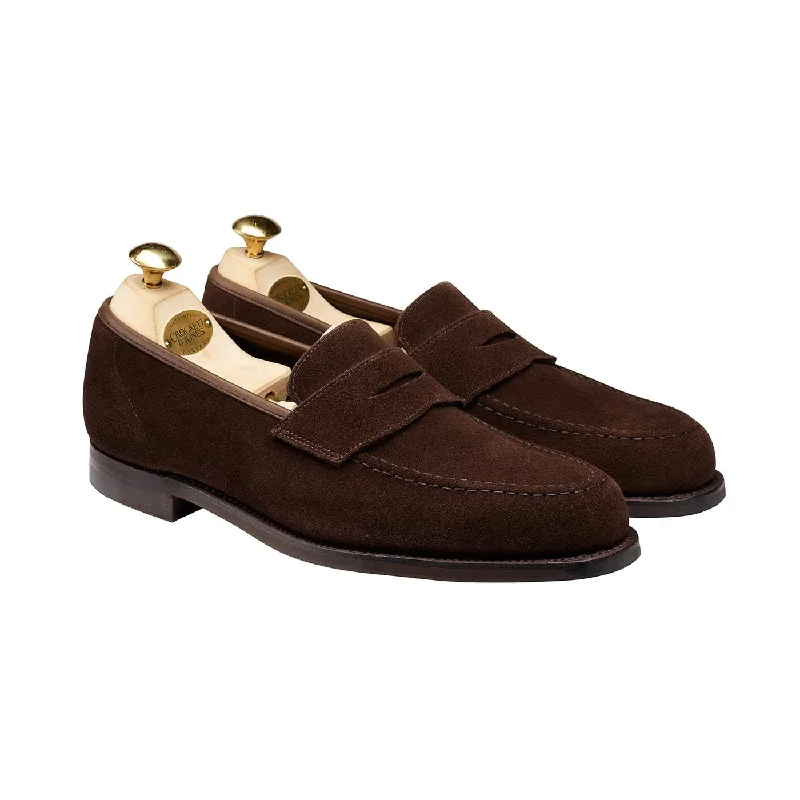 Men's leather loafers with a penny slotHarvard 2 Dark Brown Suede