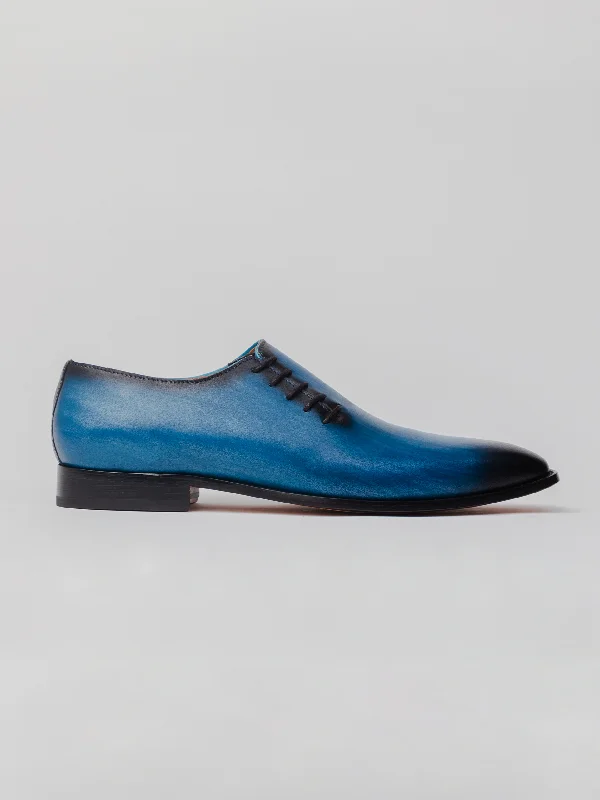 Men's leather Oxford shoes with a plain toeHenry Oxford - Blue Patina