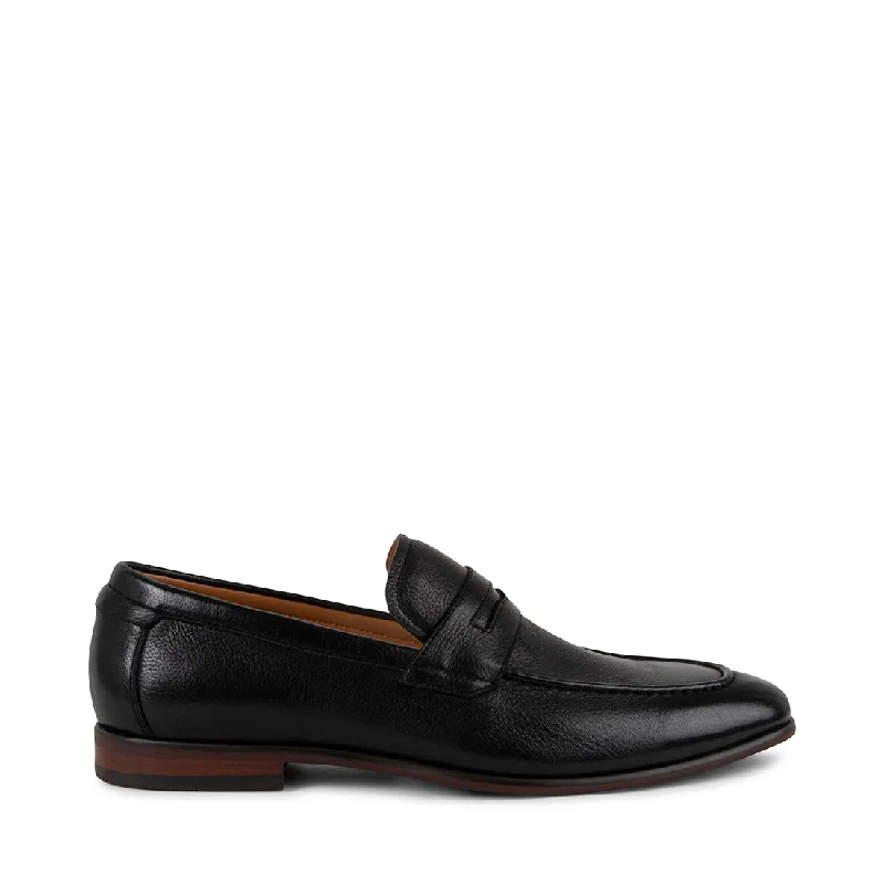 Men's loafers with a moc - toe designJAYMEZ BLACK LEATHER