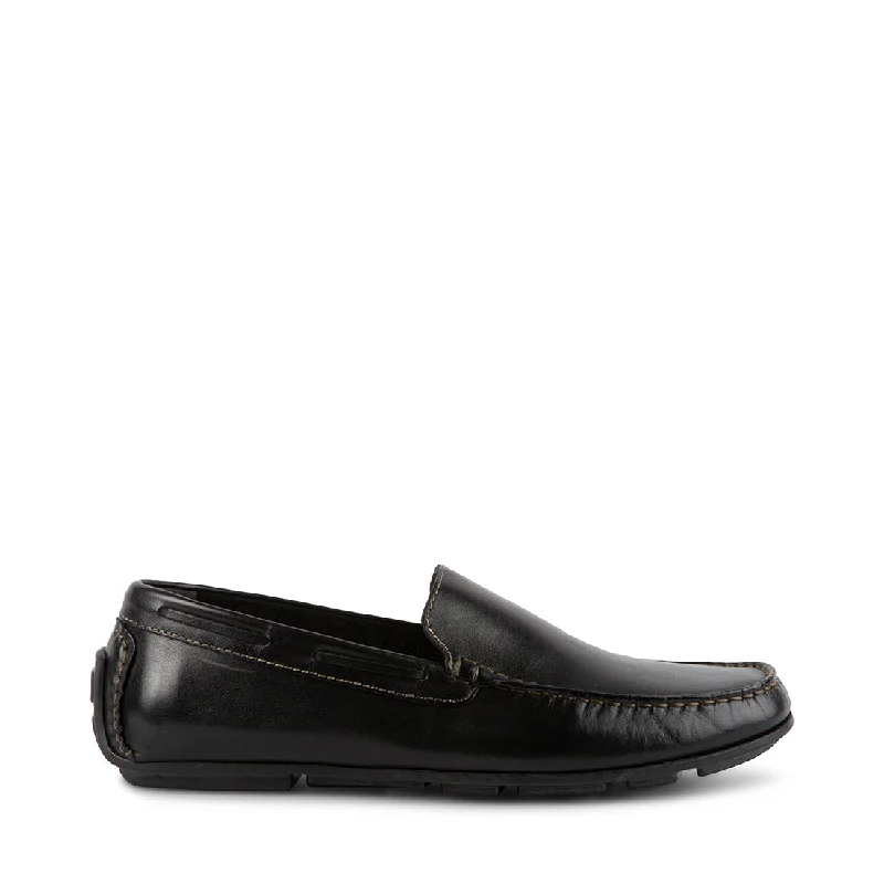 Men's loafers with a tassel front for a classic lookMANOLO BLACK LEATHER