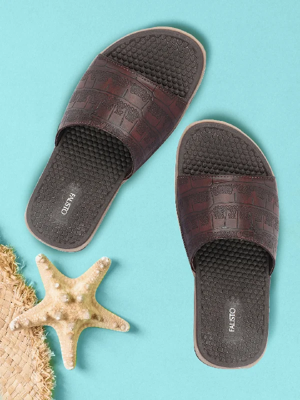 Men's slippers with a breathable fabric upperMen Brown Open Toe Ultra Light Flexible Slip-On Slippers Flip-Flops Men's slippers with a breathable fabric upperMen Brown Open Toe Ultra Light Flexible Slip-On Slippers Flip-Flops