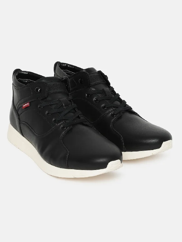 Men's casual shoes with a floral print for a unique styleMen's Black Solid Shoes