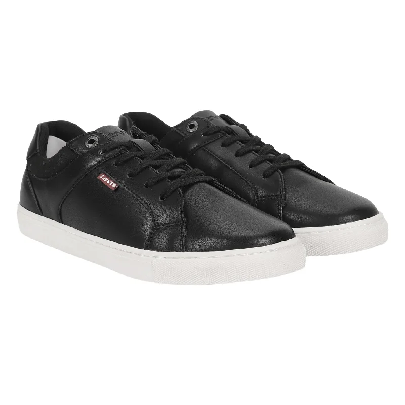 Men's casual shoes with a stretchy side panelMen's Black Solid Shoes