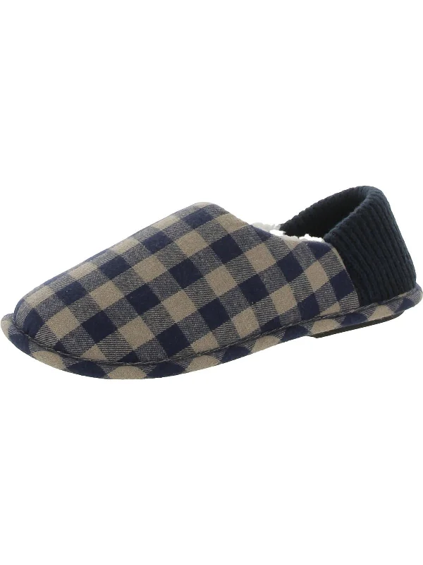 Men's slippers with a shock - absorbing midsoleMens Flannel Comfort Slide Slippers