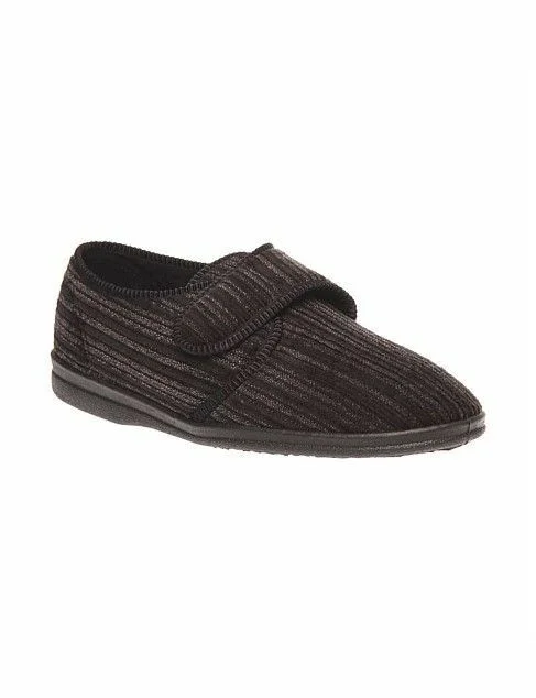 Men's slippers with a breathable fabric upperMens Grosby Thurston Black Slippers Moccasins Warm Night Shoes Men's slippers with a breathable fabric upperMens Grosby Thurston Black Slippers Moccasins Warm Night Shoes