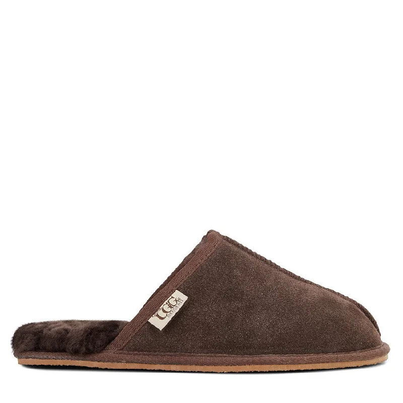 Men's slippers with a non - slip outsole for safetyMens Grosby Ugg Buck Slippers Casual Slip On Chocolate Shoes Men's slippers with a non - slip outsole for safetyMens Grosby Ugg Buck Slippers Casual Slip On Chocolate Shoes