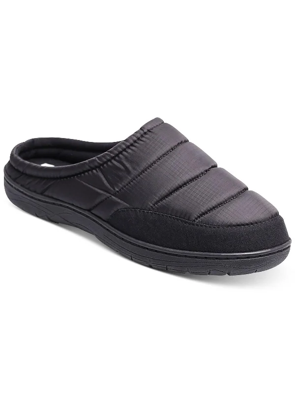 Men's plush slippers with a faux fur liningMens Quilted Slip On Slide Slippers