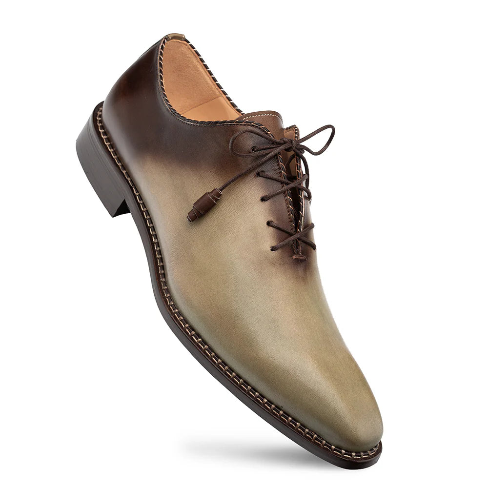 Men's leather Oxford shoes with a plain toeMezlan Barbaro 21316 Olive/Mocha Two-Tone Oxfords Men's leather Oxford shoes with a plain toeMezlan Barbaro 21316 Olive/Mocha Two-Tone Oxfords