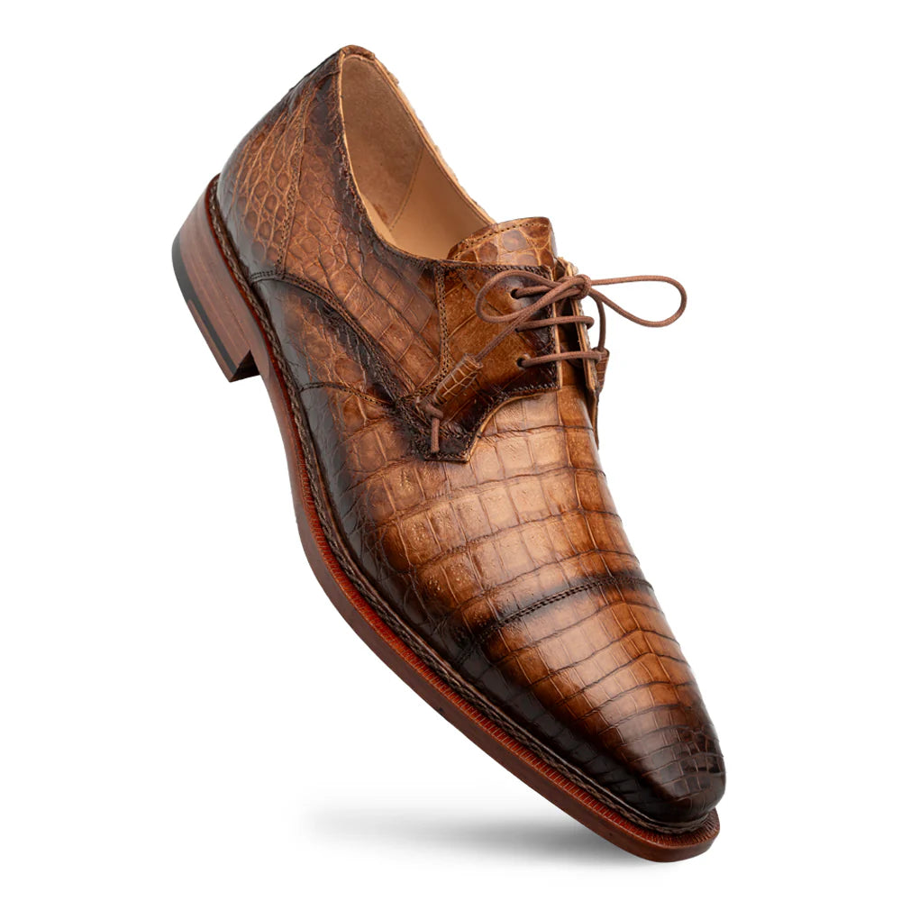 Men's Oxfords with a lace - up closure and a narrow fitMezlan Giovane 50032-F Camel Crocodile Derby Oxfords Men's Oxfords with a lace - up closure and a narrow fitMezlan Giovane 50032-F Camel Crocodile Derby Oxfords