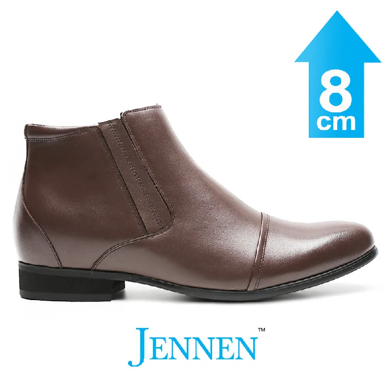 Men's casual shoes with a contrast sole colorMr. Ferras Vegan Brown 8cm | 3.2 inches Taller Elevated Boots Men's casual shoes with a contrast sole colorMr. Ferras Vegan Brown 8cm | 3.2 inches Taller Elevated Boots