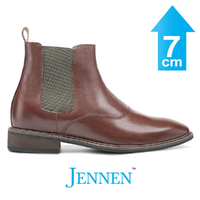 Men's casual shoes with a stretchy side panelMr. Waldo 7cm | 2.8 inches Brown Leather Chelsea Boots for Men Men's casual shoes with a stretchy side panelMr. Waldo 7cm | 2.8 inches Brown Leather Chelsea Boots for Men