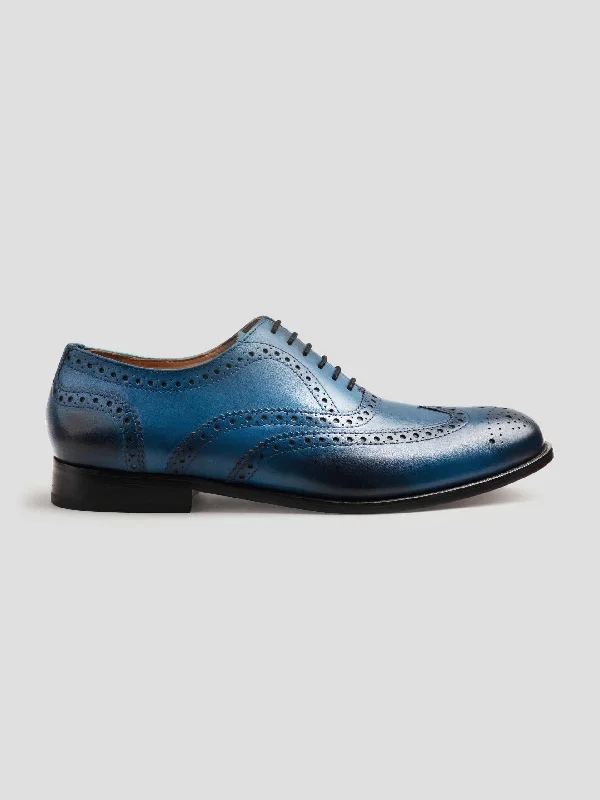 Men's Oxfords with a contrast stitching on the weltNicholas Wingtip Oxford - Blue
