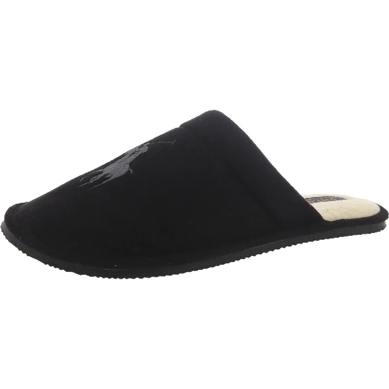Men's slippers with a leather sole for a classic lookPolo Ralph Lauren Mens KLARENCE Faux Suede Faux Fur Slide Slippers
