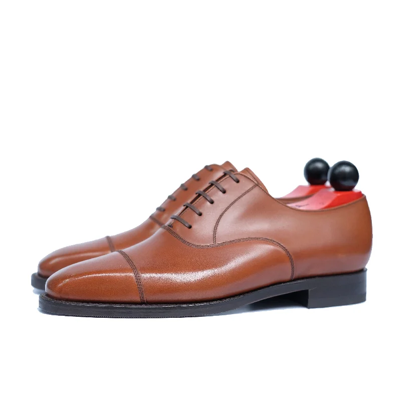 Men's Oxford shoes with a shock - absorbing insole and a leather liningPuget - Caramel Calf Men's Oxford shoes with a shock - absorbing insole and a leather liningPuget - Caramel Calf