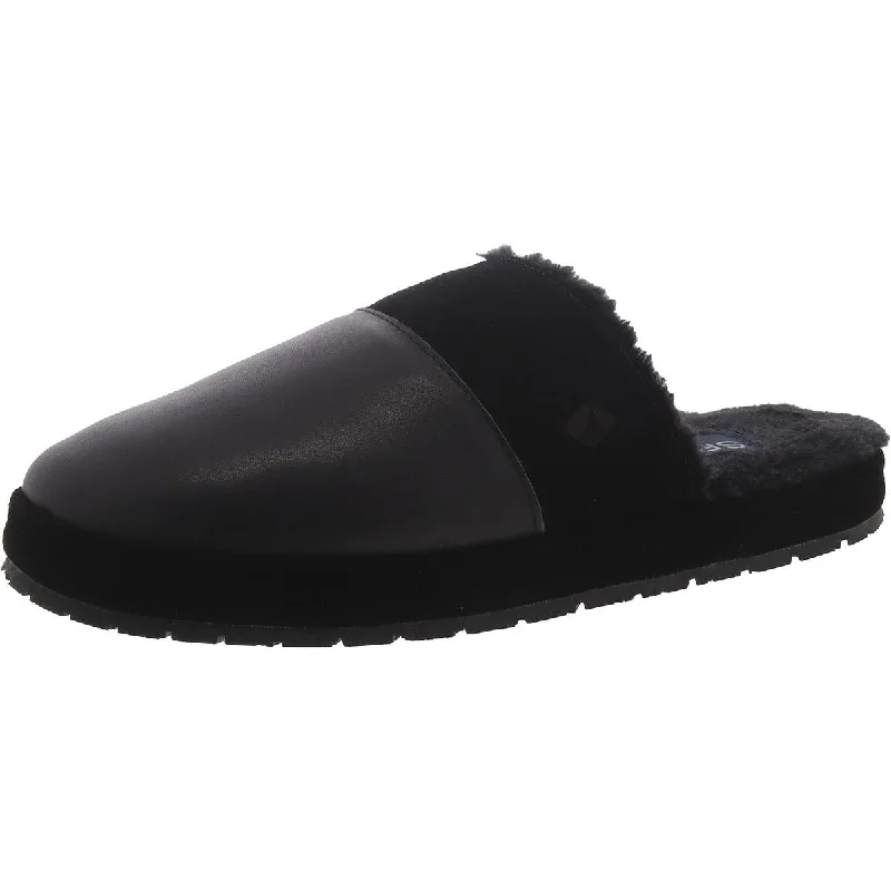 Men's slippers with a shock - absorbing midsoleSperry Mens Leather Faux Fur Slide Slippers Men's slippers with a shock - absorbing midsoleSperry Mens Leather Faux Fur Slide Slippers