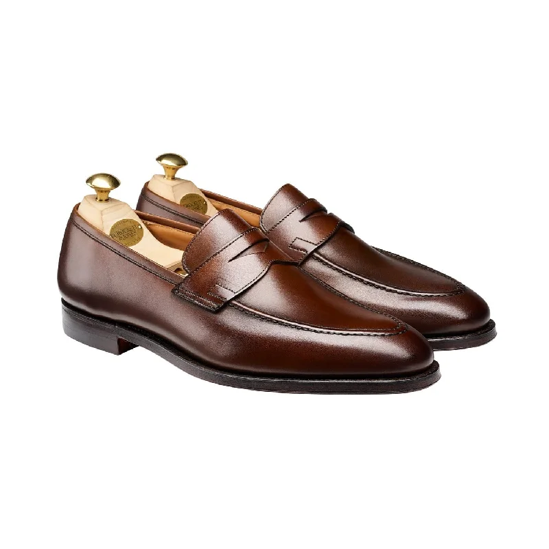 Men's loafers with a removable insole for cleaningSydney Dark Brown Burnished Calf