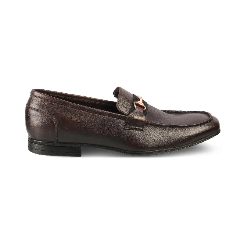 Men's loafers with a cushioned footbedThe Suchi Brown Mens Leather Loafers